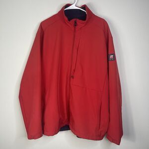 Chick-Fil-A Jacket Men's Red Team Style Hooded Rain Coat Windbreaker Size XXL